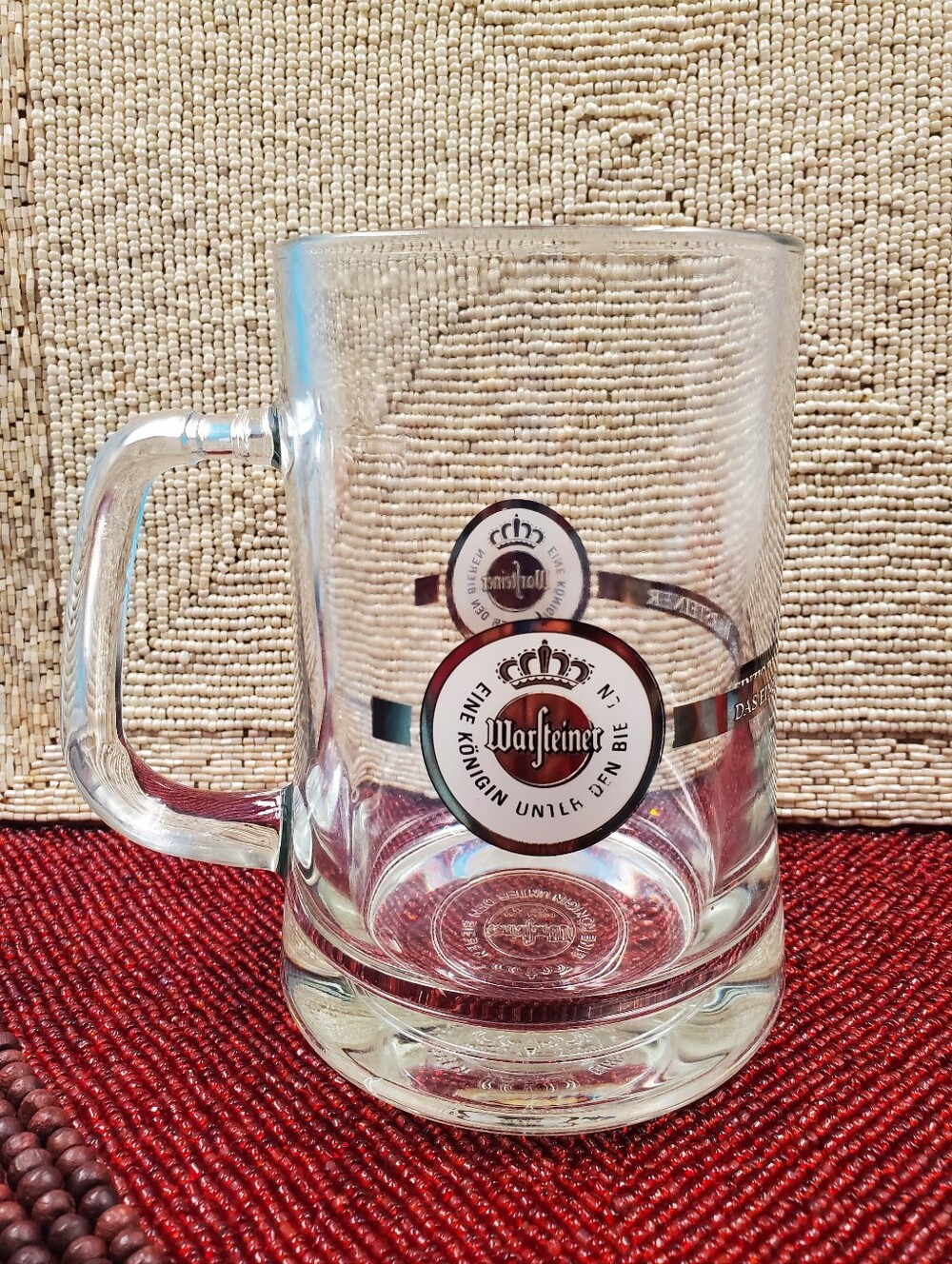 Authentic collectible Warsteiner glass beer mug 0.5l / 18 ounces (C21)